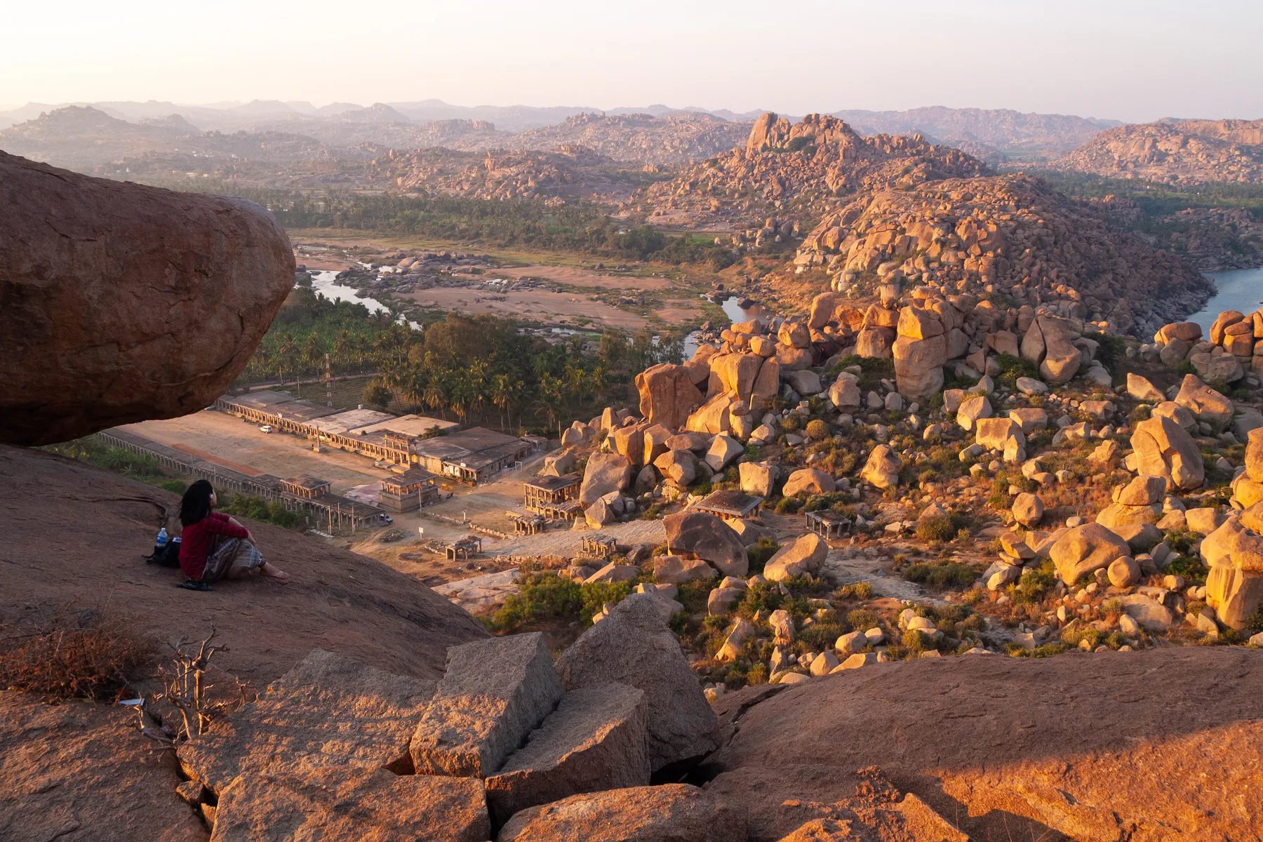 Hampi, India, Rocky landscape of Hampi, Granite rocks of Matanga Hill