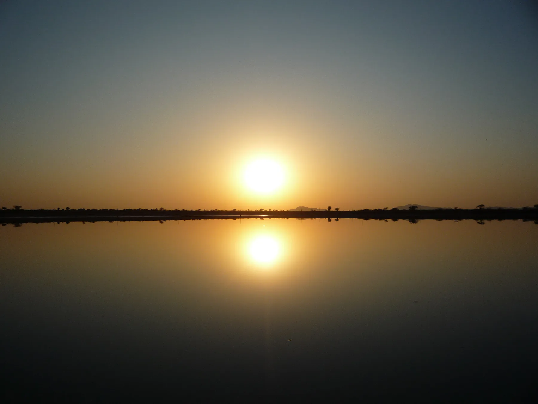 Sambhar lake sunset scene