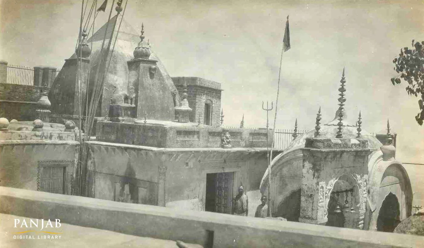 Photograph of the Naina Devi temple of Bilaspur, taken by Dhanna Singh Chahal 'Patialvi', 1934